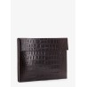 Crocodile-print leather document holder