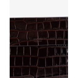 Crocodile-print leather document holder