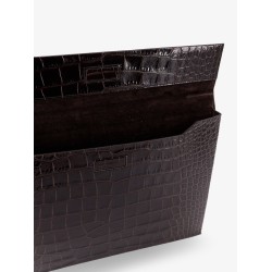 Crocodile-print leather document holder
