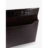 Crocodile-print leather document holder