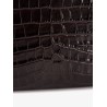 Crocodile-print leather clutch bag