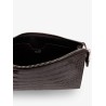 Crocodile-print leather clutch bag