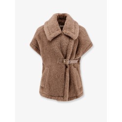 New Abavo alpaca and cashmere sleeveless coat