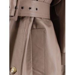 First Class leather trench with padding