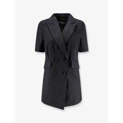 Double-breasted pinstriped blazer