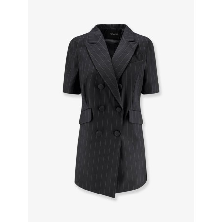 Double-breasted pinstriped blazer