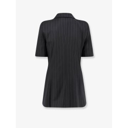 Double-breasted pinstriped blazer