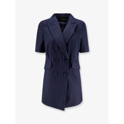 Double-breasted pinstriped blazer