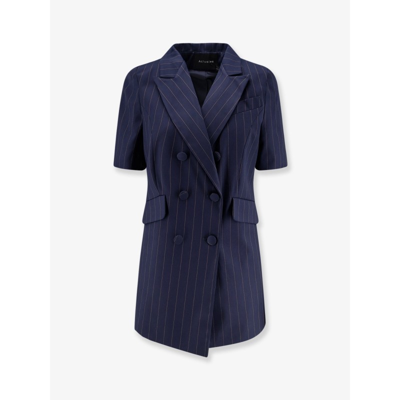 Double-breasted pinstriped blazer