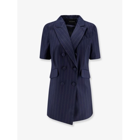 Double-breasted pinstriped blazer