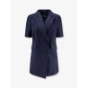 Double-breasted pinstriped blazer