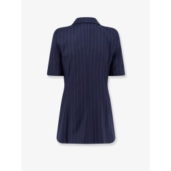 Double-breasted pinstriped blazer