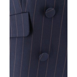 Double-breasted pinstriped blazer