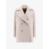 Berta cashmere peacoat with gold metal buttons