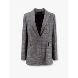 Tartan blazer with sequins and lurex profiles