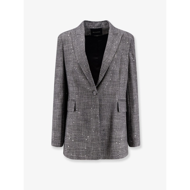 Tartan blazer with sequins and lurex profiles
