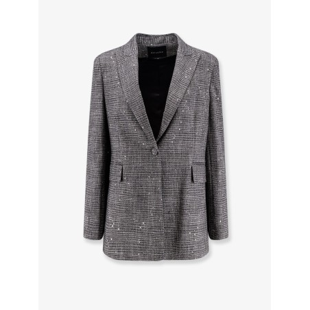 Tartan blazer with sequins and lurex profiles