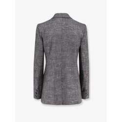 Tartan blazer with sequins and lurex profiles