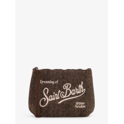Aline Wool clutch bag with herringbone pattern