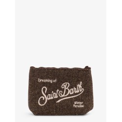 Aline Wool clutch bag with herringbone pattern