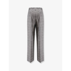 Tartan trousers with lurex and sequin trim