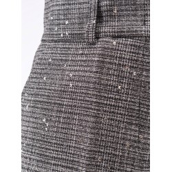 Tartan trousers with lurex and sequin trim