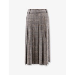 Pleated tartan skirt