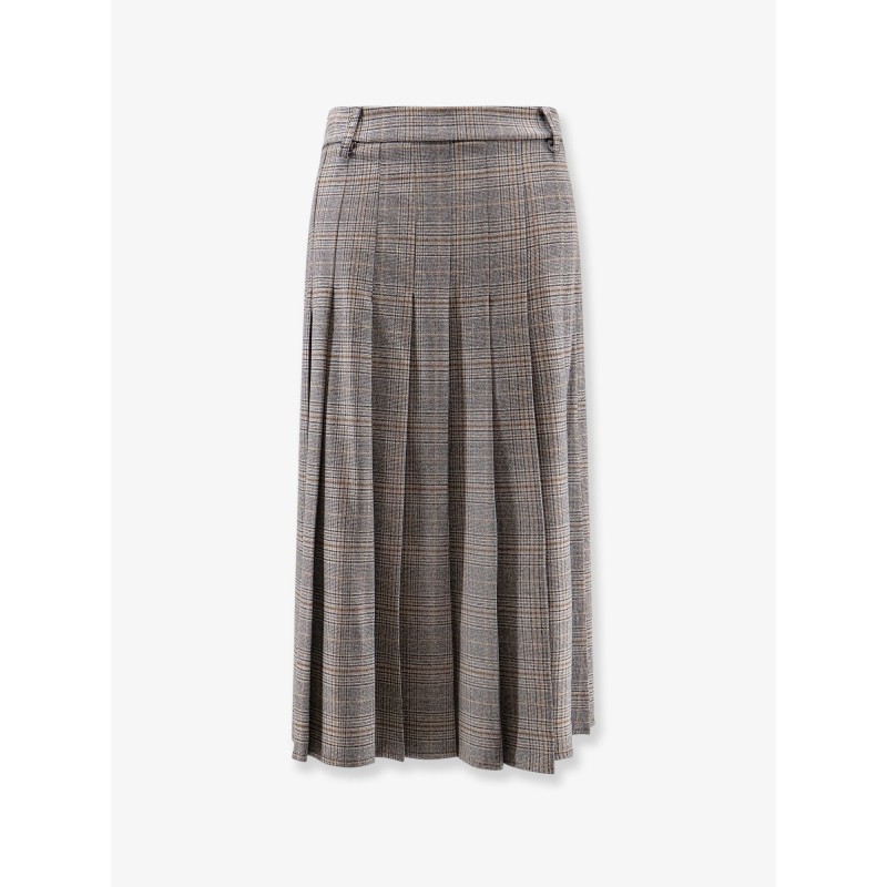 Pleated tartan skirt