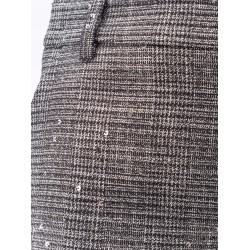 Tartan midi skirt with lurex and sequin trim
