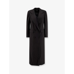 Double-breasted pinstriped coat