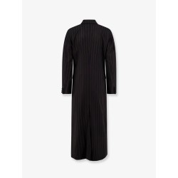 Double-breasted pinstriped coat