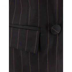 Double-breasted pinstriped coat