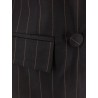 Double-breasted pinstriped coat