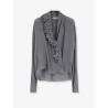 Crepe shirt with rouches