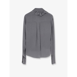 Crepe shirt with rouches