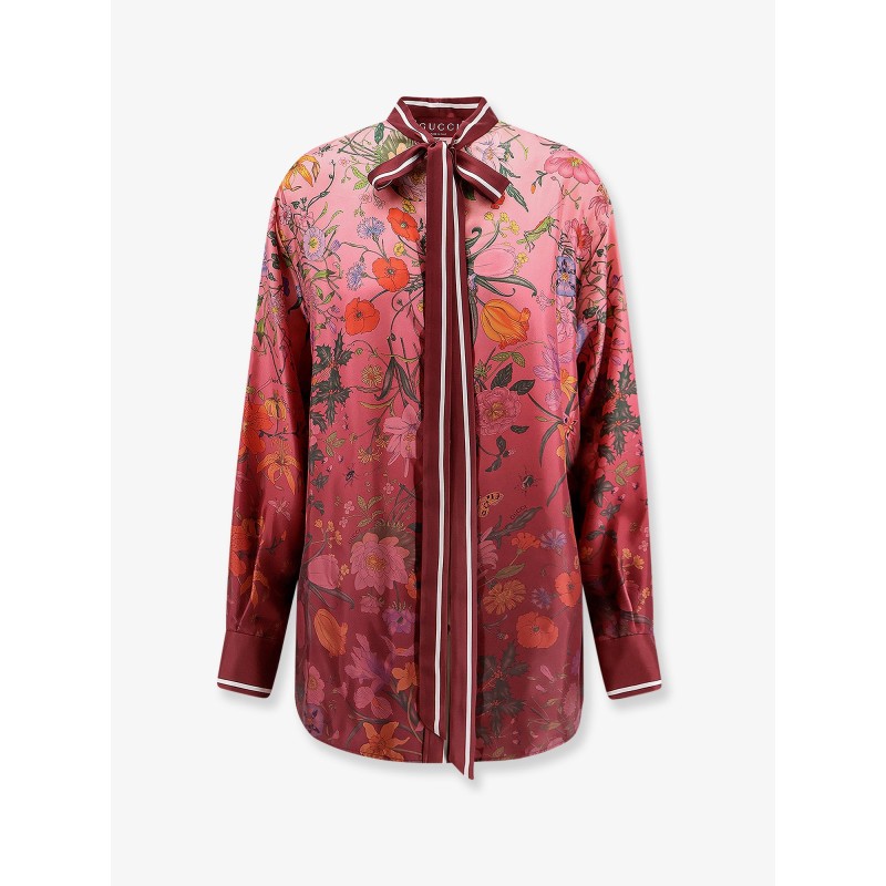 Silk shirt with Gucci Flora print