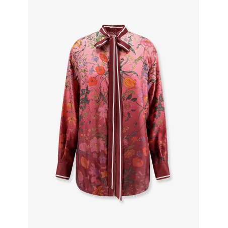 Silk shirt with Gucci Flora print