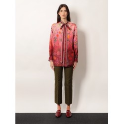 Silk shirt with Gucci Flora print