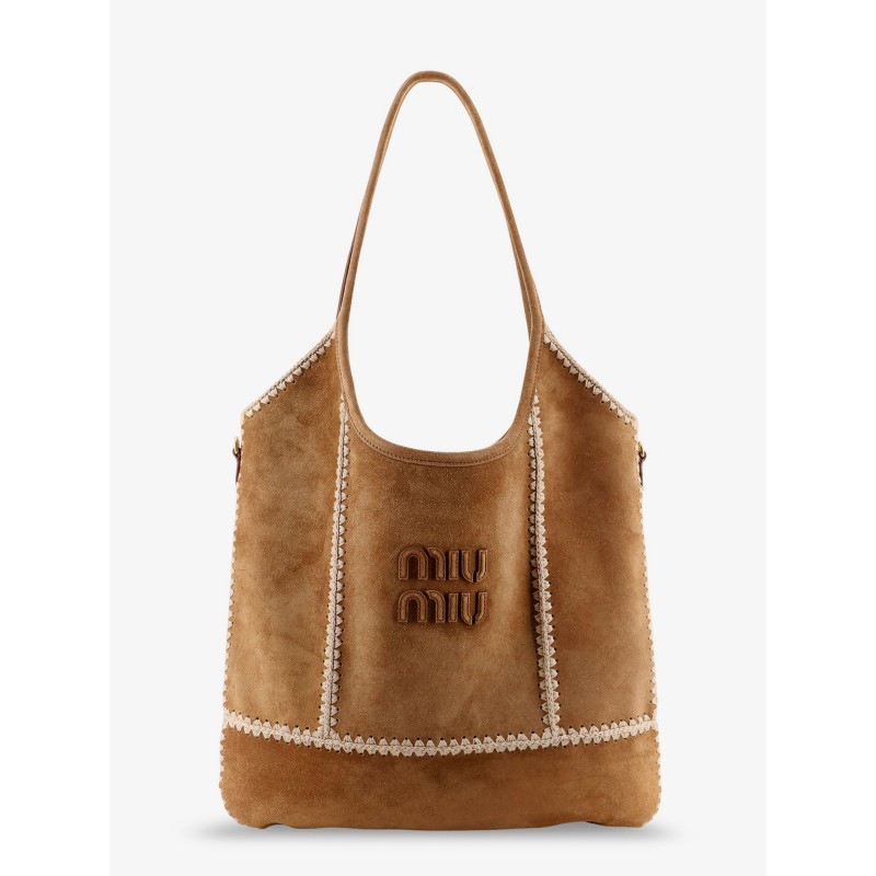 Ivy suede and crochet shoulder bag