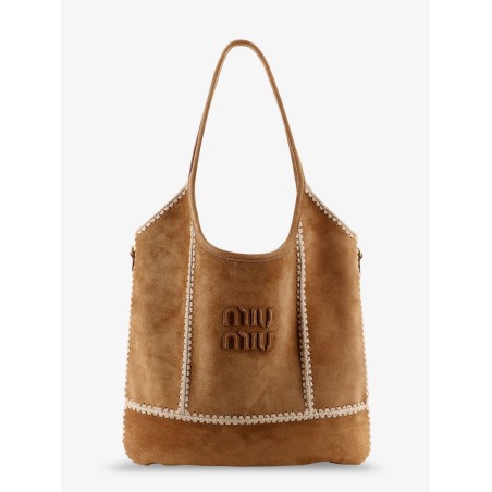 Ivy suede and crochet shoulder bag