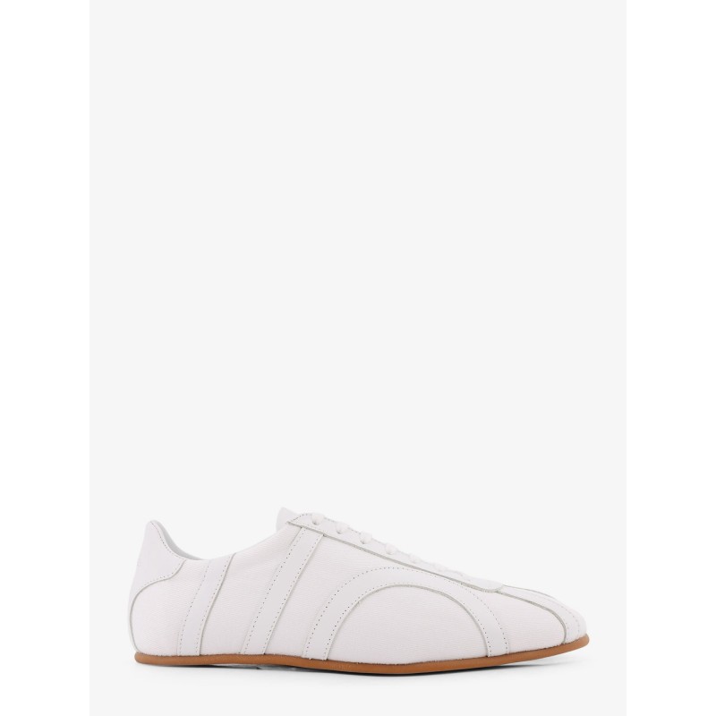 Canvas low-top sneakers with leather profiles