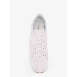 Canvas low-top sneakers with leather profiles