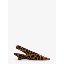 Ponyskin slingback pumps
