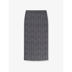 Herringbone motif cotton skirt