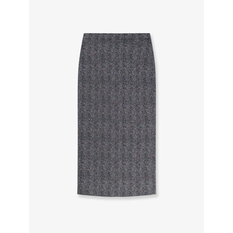 Herringbone motif cotton skirt