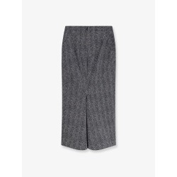 Herringbone motif cotton skirt