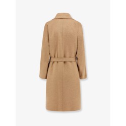 Valle cashmere coat with belt at waist