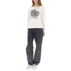 JEANS WITH FLORAL PATTERN