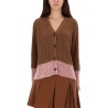 CARDIGAN WITH "COLOR BLOCK" PATTERN