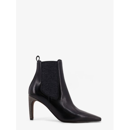 Leather boots with Monili detail on the heel